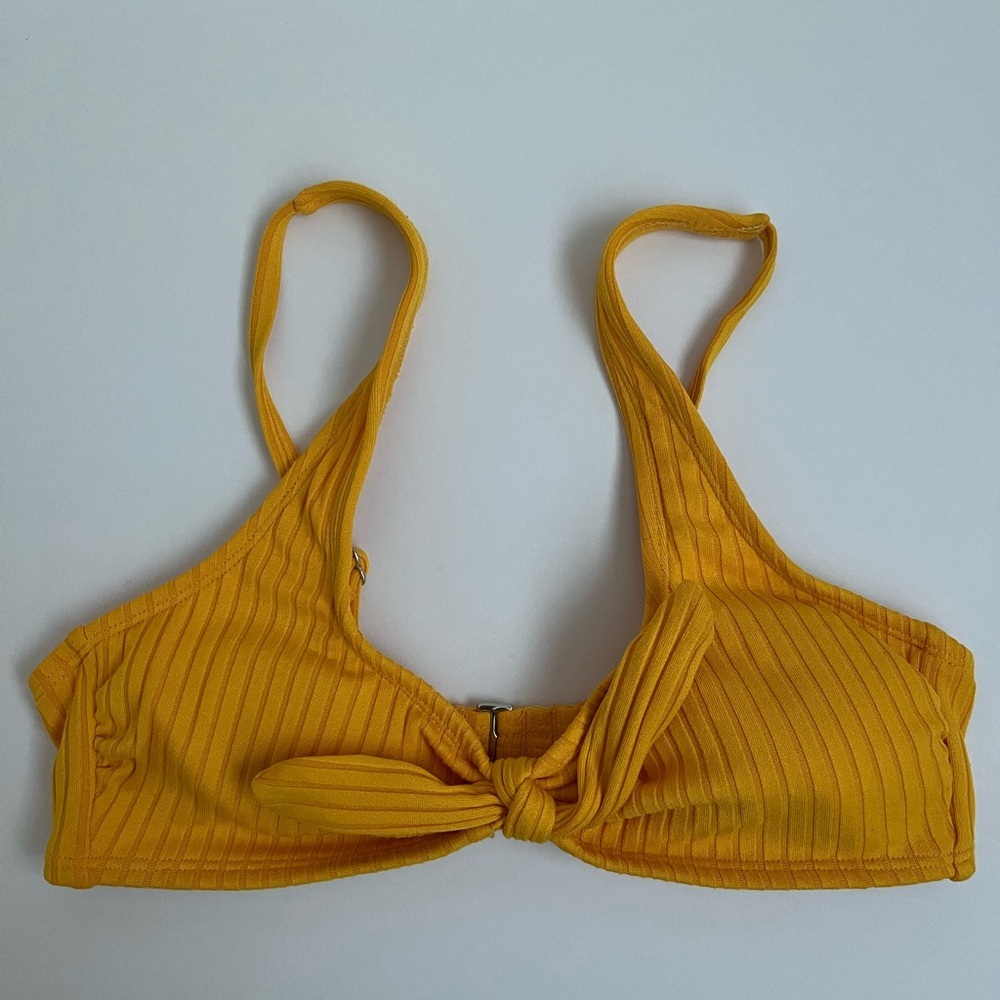 Yellow ribbed target bikini